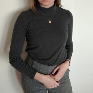 Grey Cotton Turtleneck